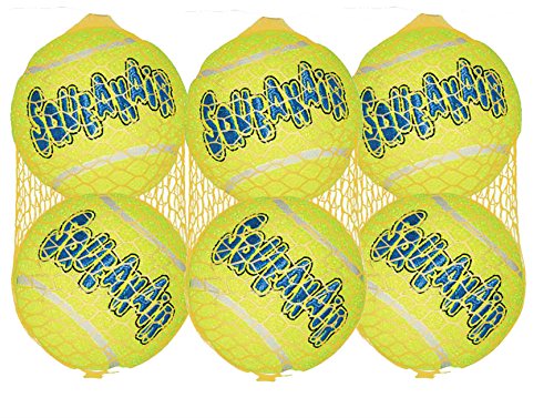 KONG Air Dog tennis balls large pack — squeaky outdoor fetch for large breeds.