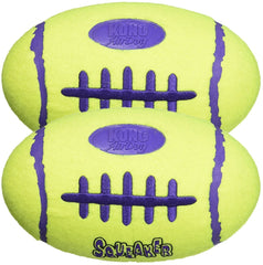 KONG Air Squeaker Football dog toy set of 2 for medium dogs, ideal for fetch