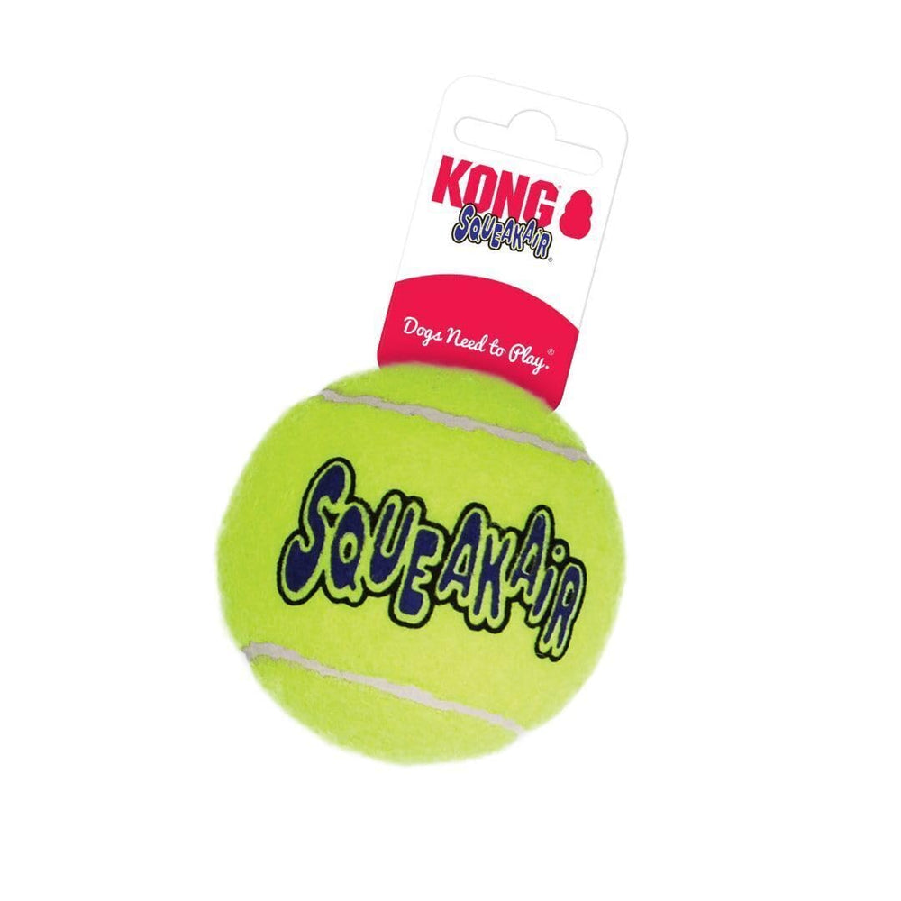 KONG AirDog Squeakair XL tennis ball side view highlighting non-abrasive felt.