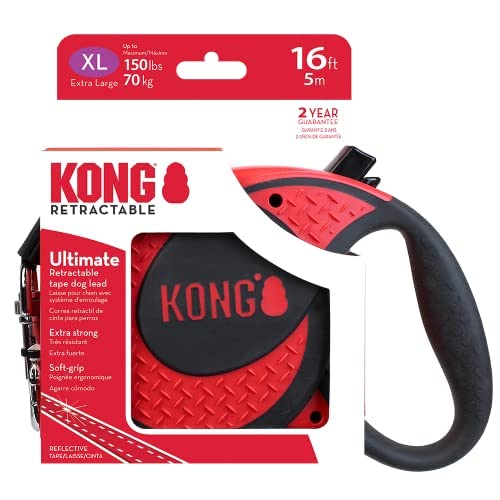 KONG durable red-design leash withstands strong pulls from large dogs