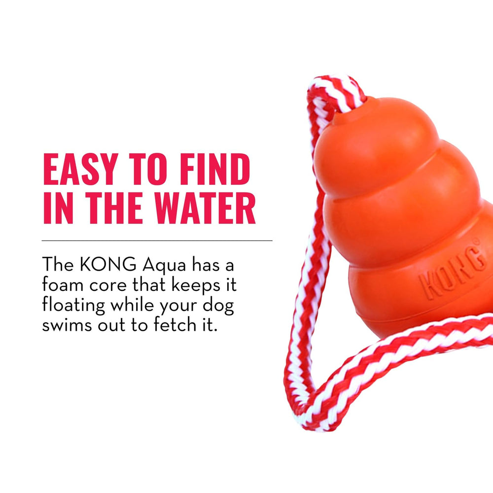 KONG Aqua medium size fits dogs between 15 and 35 pounds.
