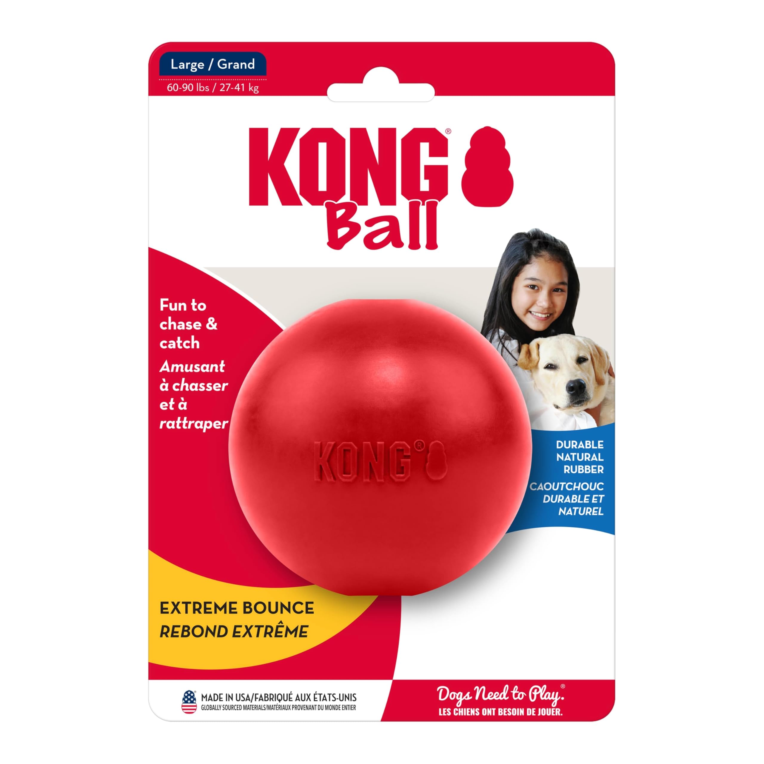 KONG Ball with Hole puncture-resistant – safe, secure play and worry-free sessions.
