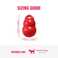 KONG Bounzer Medium features a top handle for easy throwing.