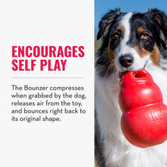KONG Bounzer XL demonstrates an unpredictable bounce for interactive play