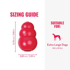 KONG Classic stuffed dog toy held open for stuffing options promotes mental stimulation during feeding.