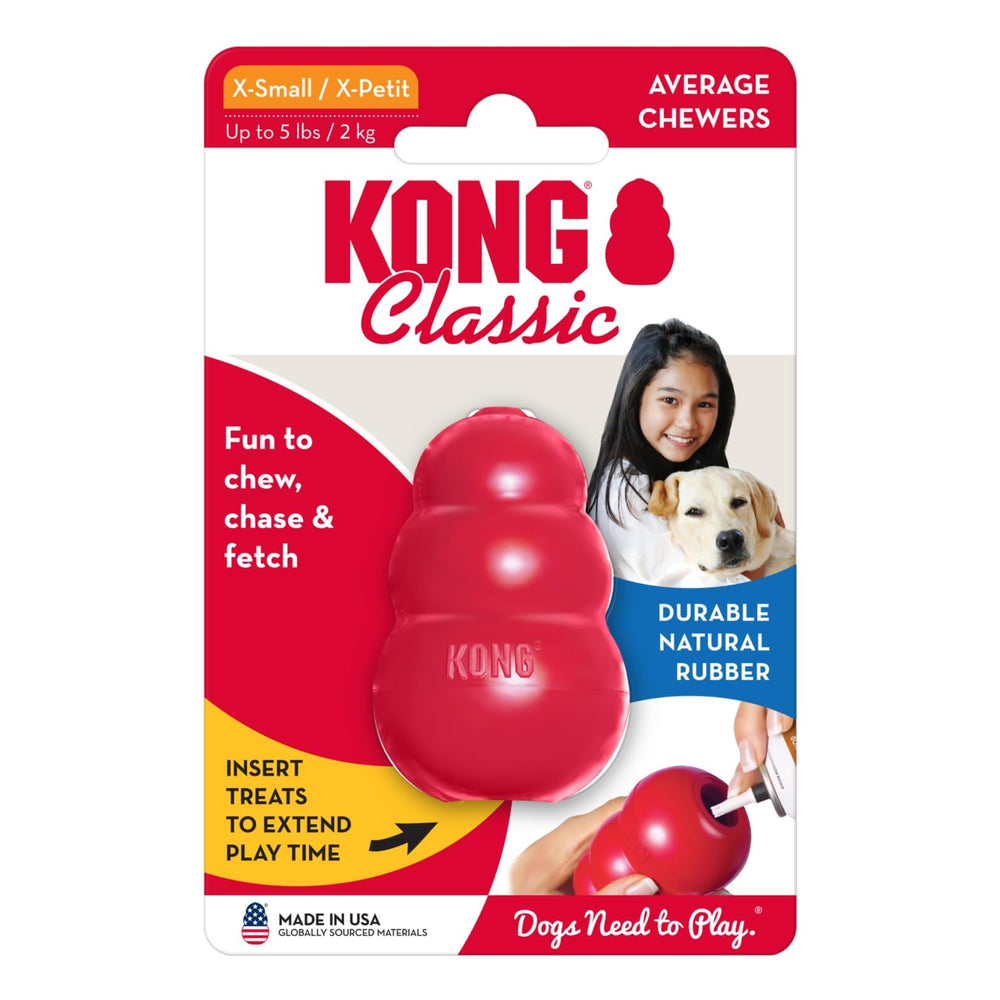 KONG Classic mouth-safety rubber design supports gentle chewing