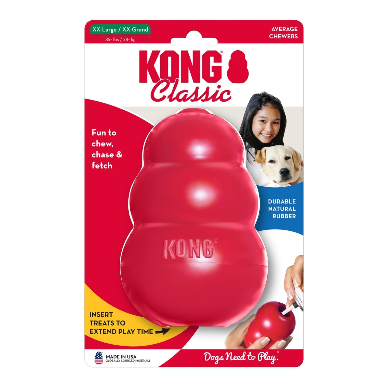 KONG Classic XX-Large durable chewer option for extended play.