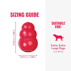 KONG Classic red rubber XX-Large; durable for daily chewing sessions.