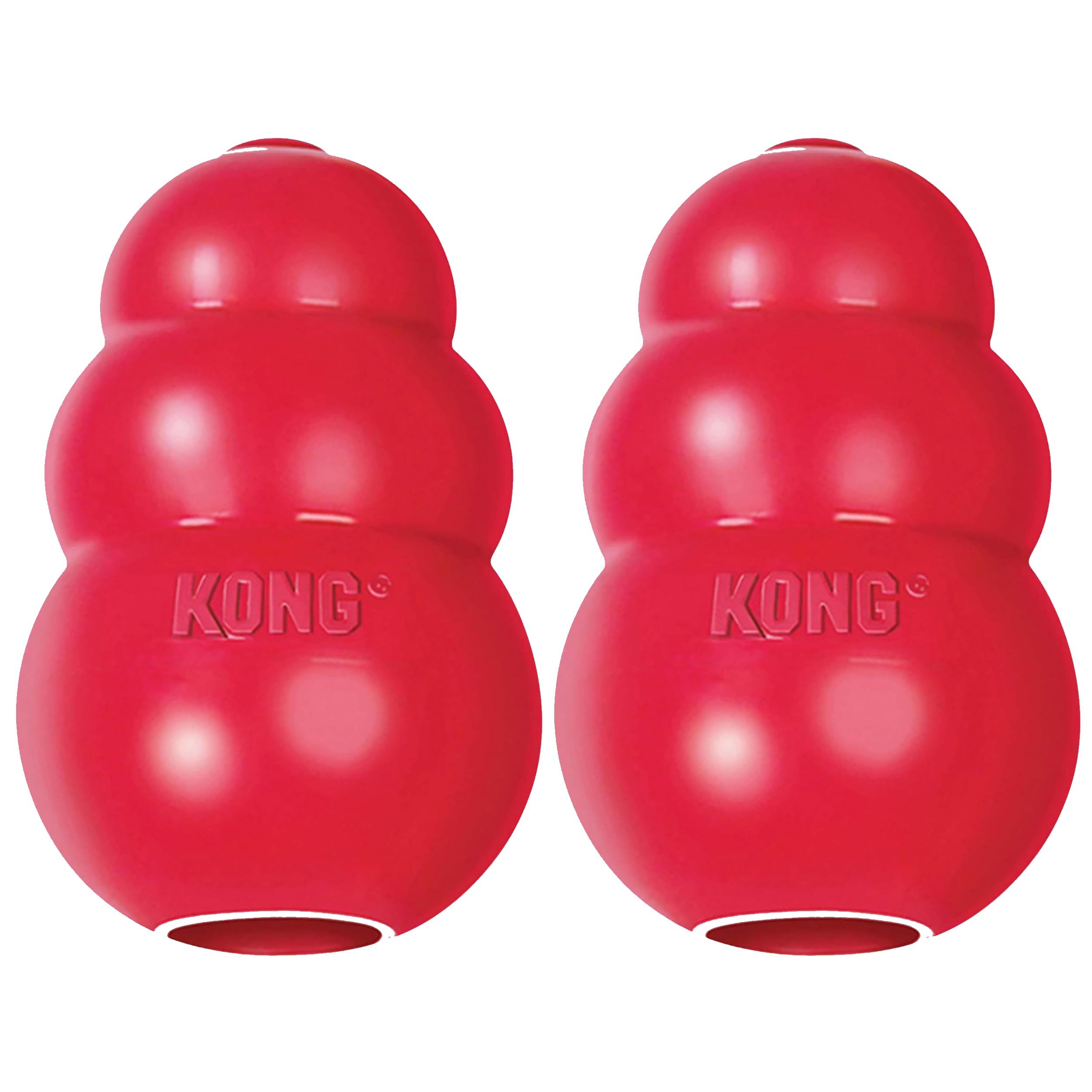 KONG Classic red rubber toy with unpredictable bounce for fetch