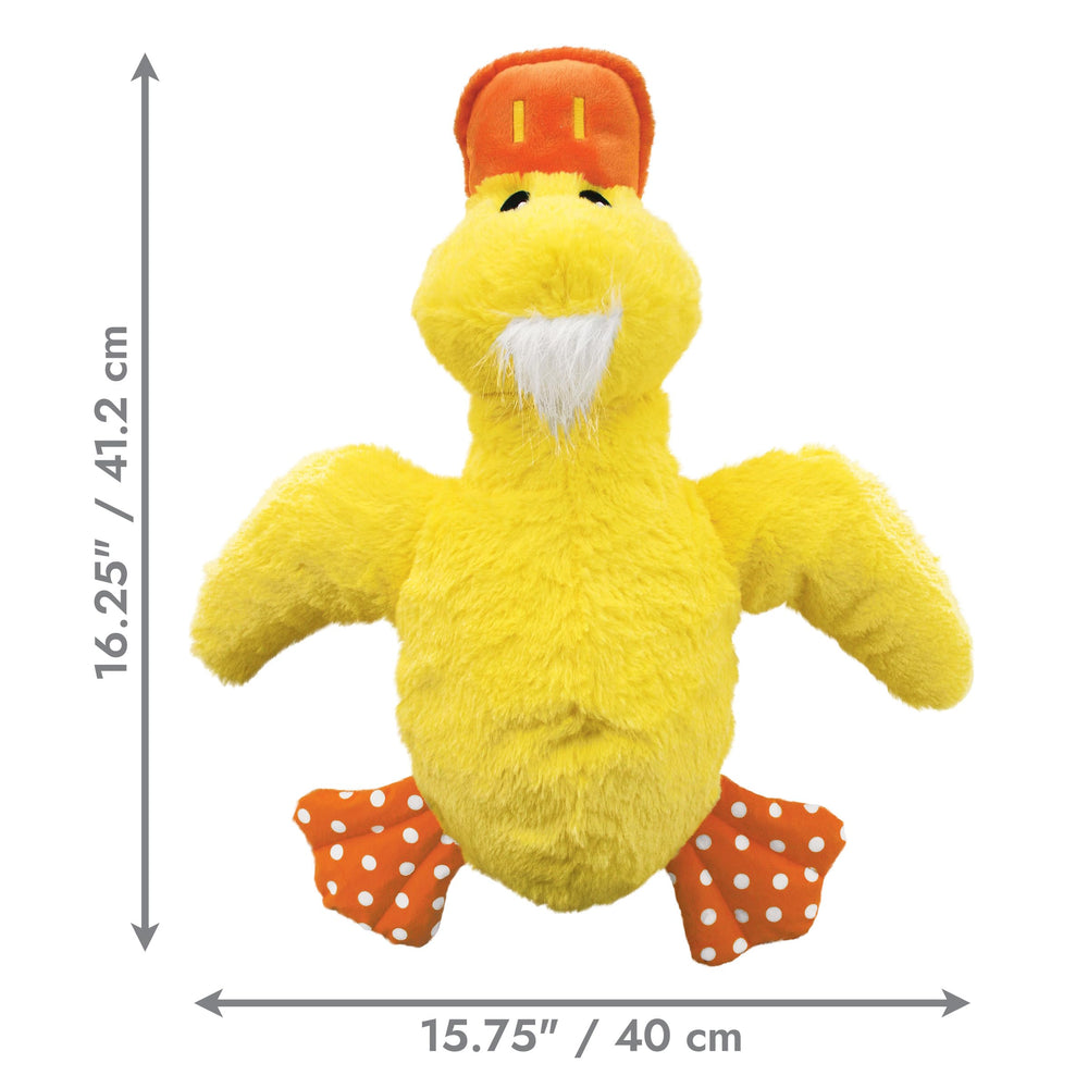 KONG Comfort Jumbo Duck XL crinkle section adds extended engagement