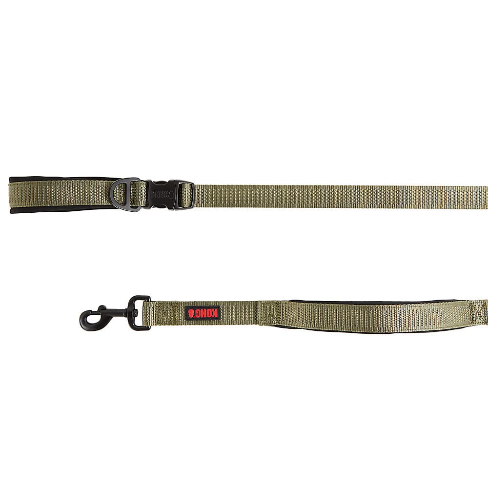 KONG Comfort Ultra Durable Traffic Leash with padded green handle for controlled walking