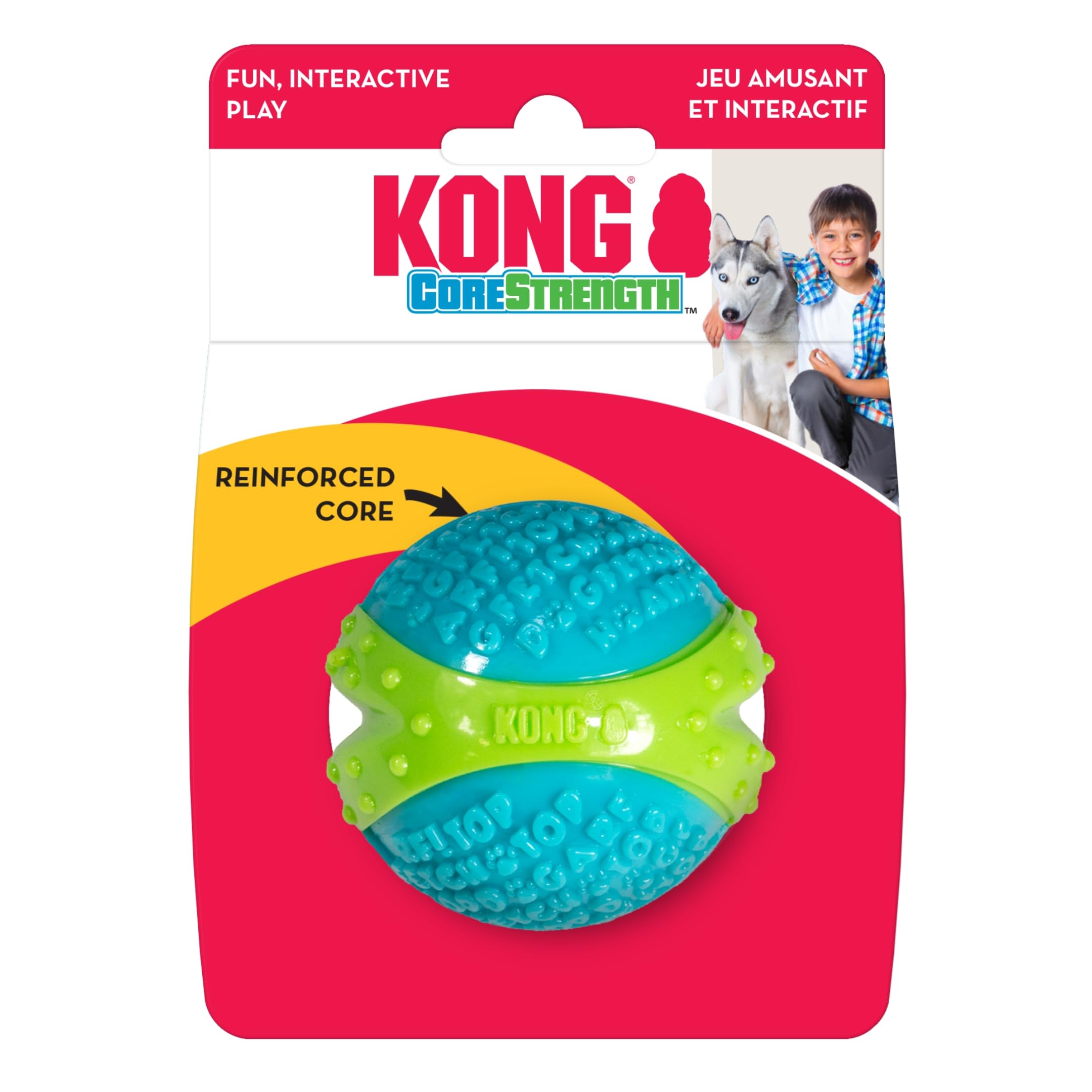 KONG CoreStrength Ball reinforced layers resist heavy chewing during sessions.