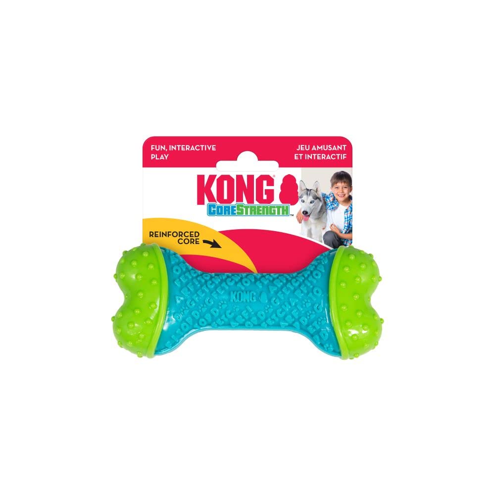 KONG CoreStrength Bone features multi-layer design for engaging enrichment during chew sessions.