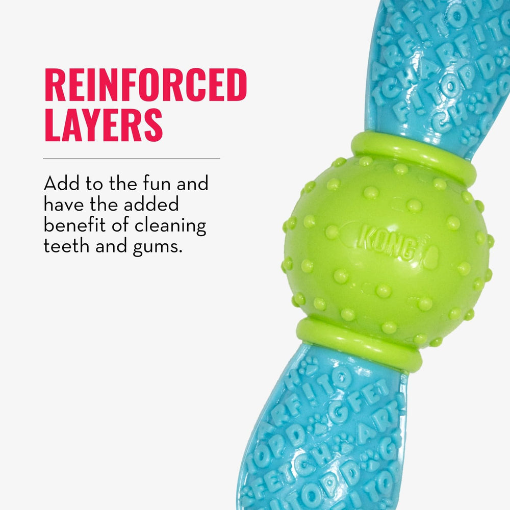 KONG CoreStrength Bow Tie Bone teeth-cleaning closeup highlights textured ridges