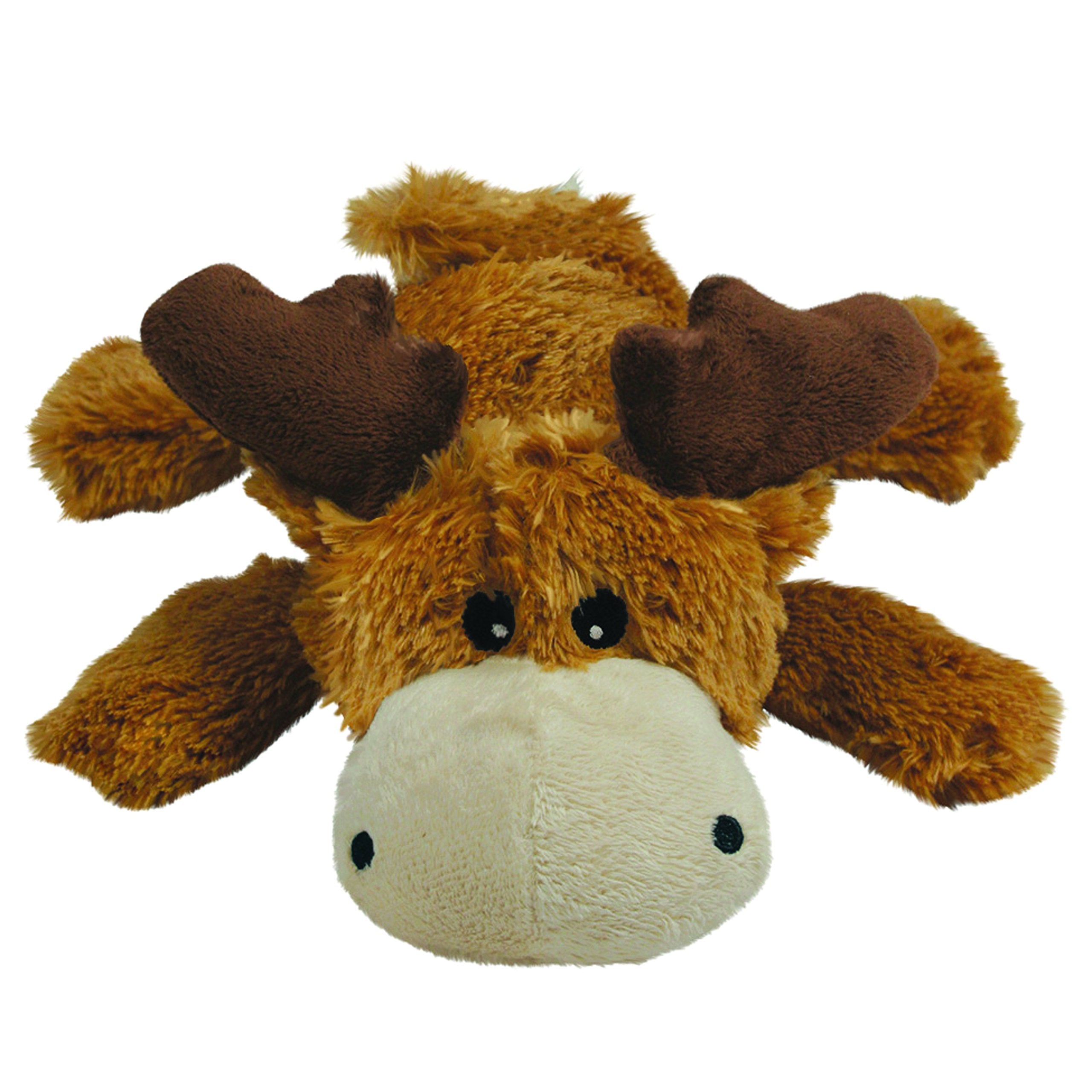 KONG Cozie Marvin Moose front-view showing soft plush comfort for small and medium dogs.