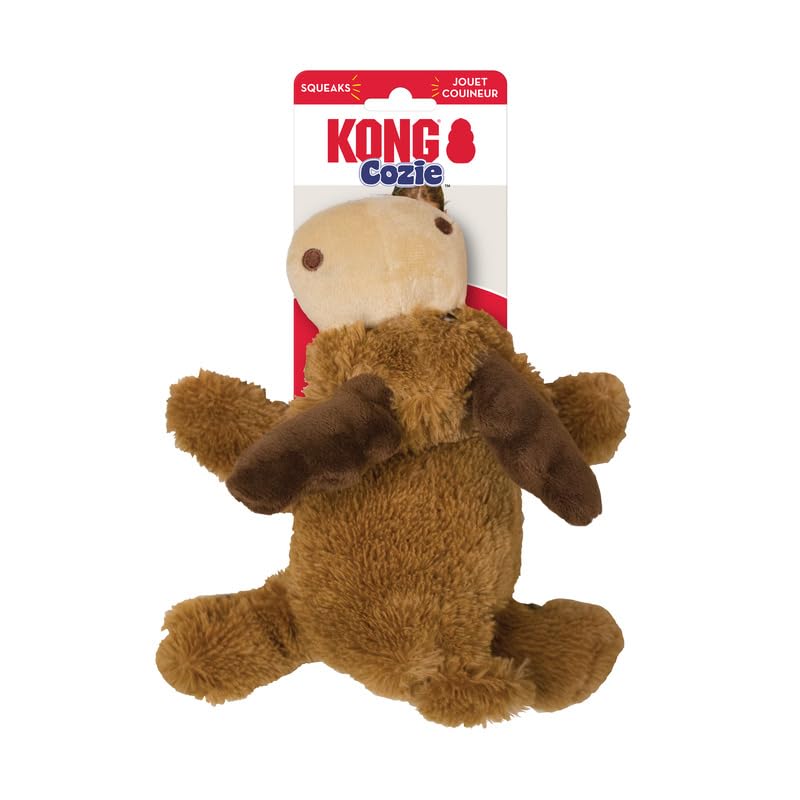 KONG Cozie Marvin Moose plush with extra-layer material for added durability.