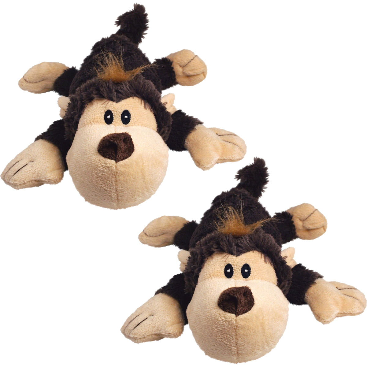 KONG Cozie Funky The Monkey plush toy front view, ideal for gentle chewers.