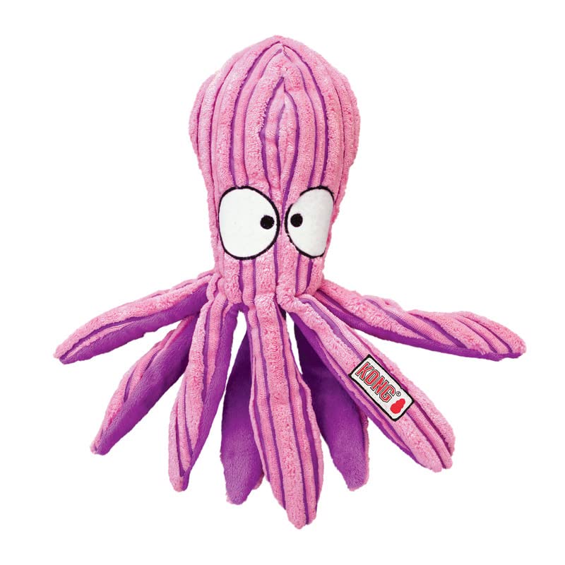 KONG CuteSeas Octopus Large close-up with squeaker for interactive play.
