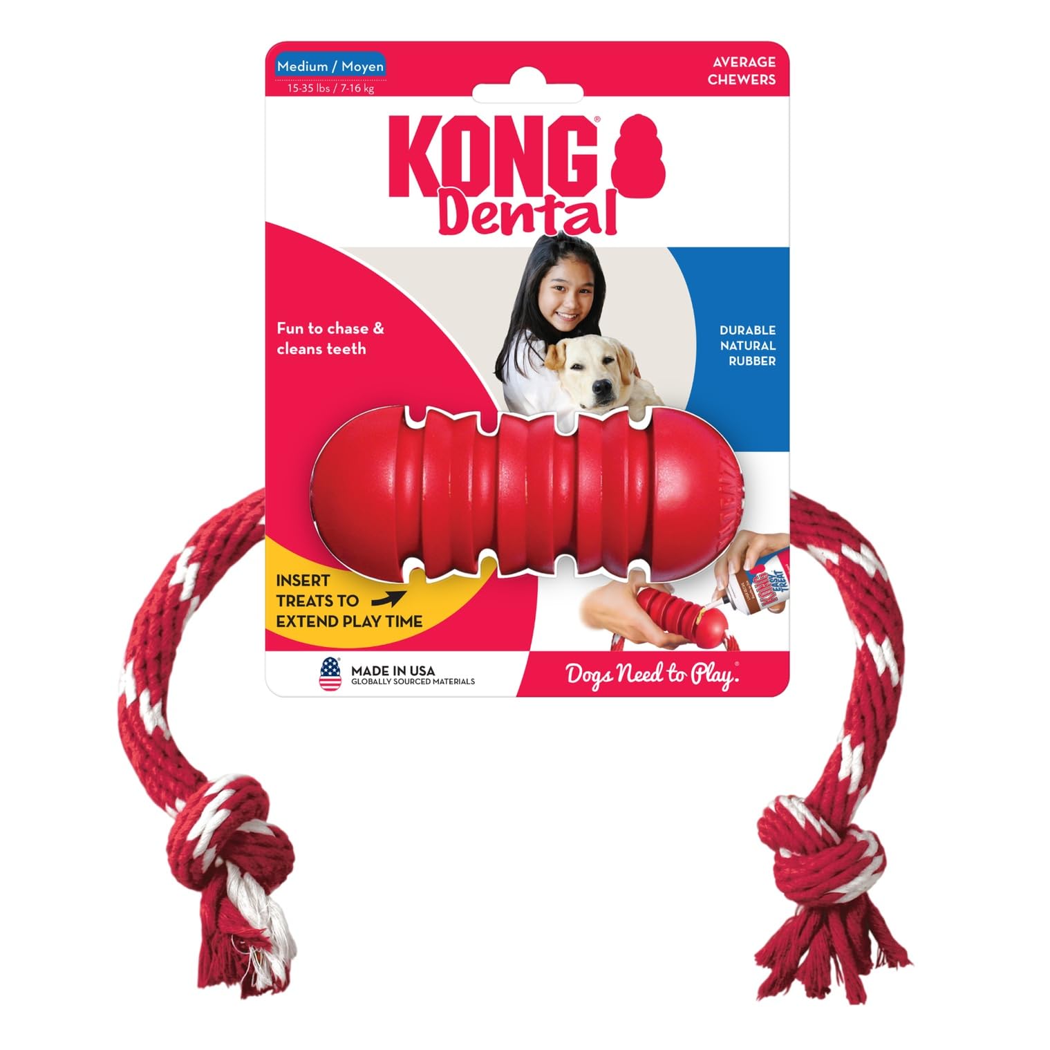 KONG Dental with Rope backed by satisfaction guarantee signals trusted quality.