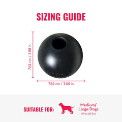 KONG Extreme Ball with Hole closeup—puncture-resistant chew surface for daily fun.