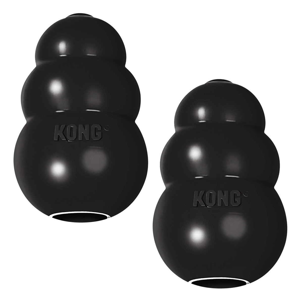KONG Extreme dog toy outer view, durable rubber for power chewing sessions.