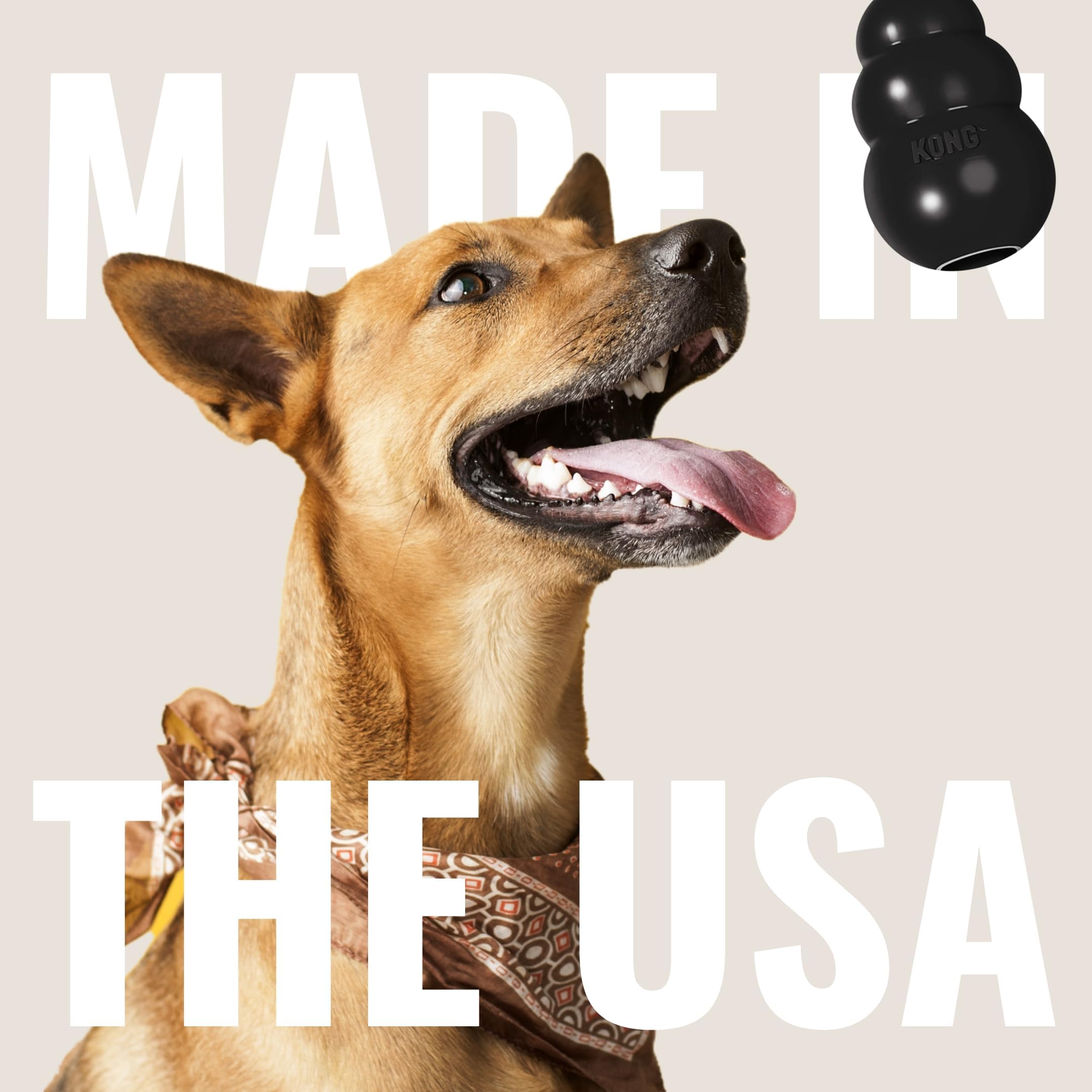 KONG Extreme black rubber material ensures durability for power chewers over time.