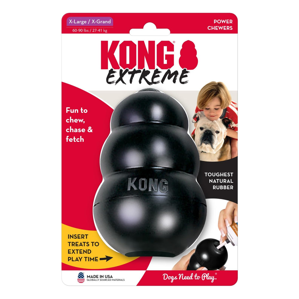 KONG Extreme durable-dog-toy with hollow interior for treat-dispensing games.