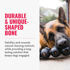 KONG Extreme Goodie Ribbon four holes enable interactive treat extraction.