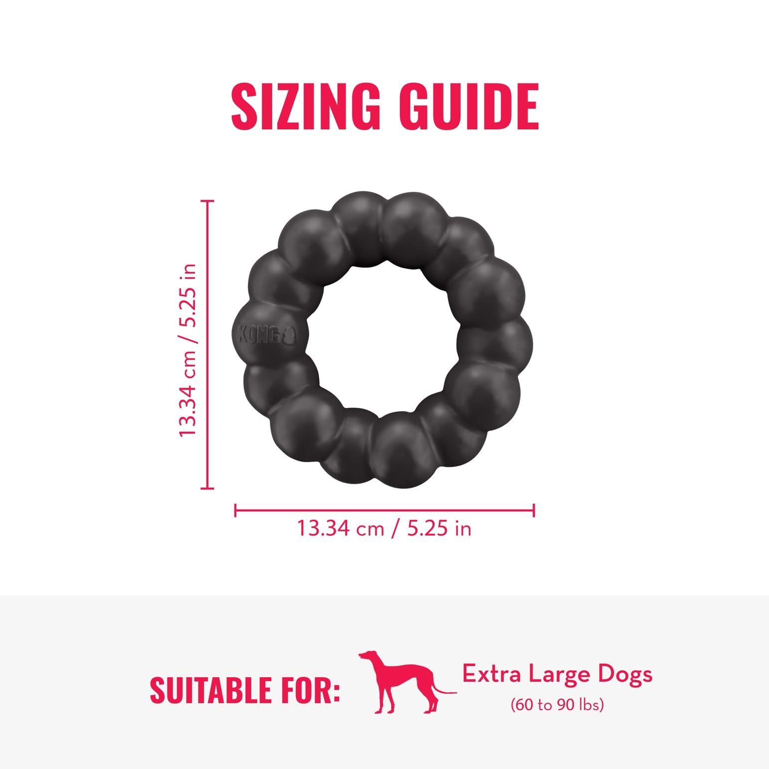 KONG Extreme Ring dog teeth gums close-up highlights support for healthy teeth and gums.