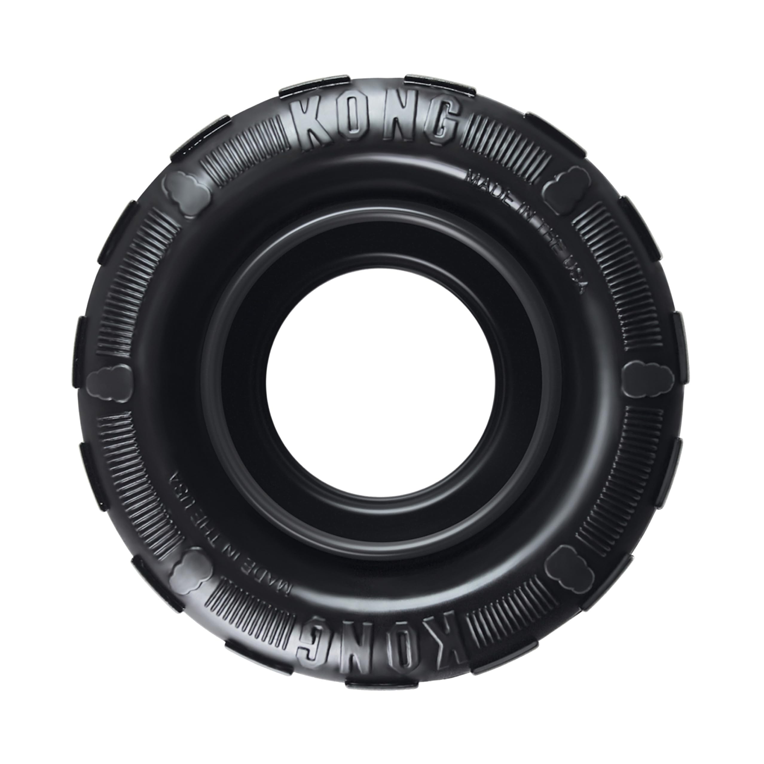 KONG Extreme Tires durable natural rubber for long-lasting chews and fetch.