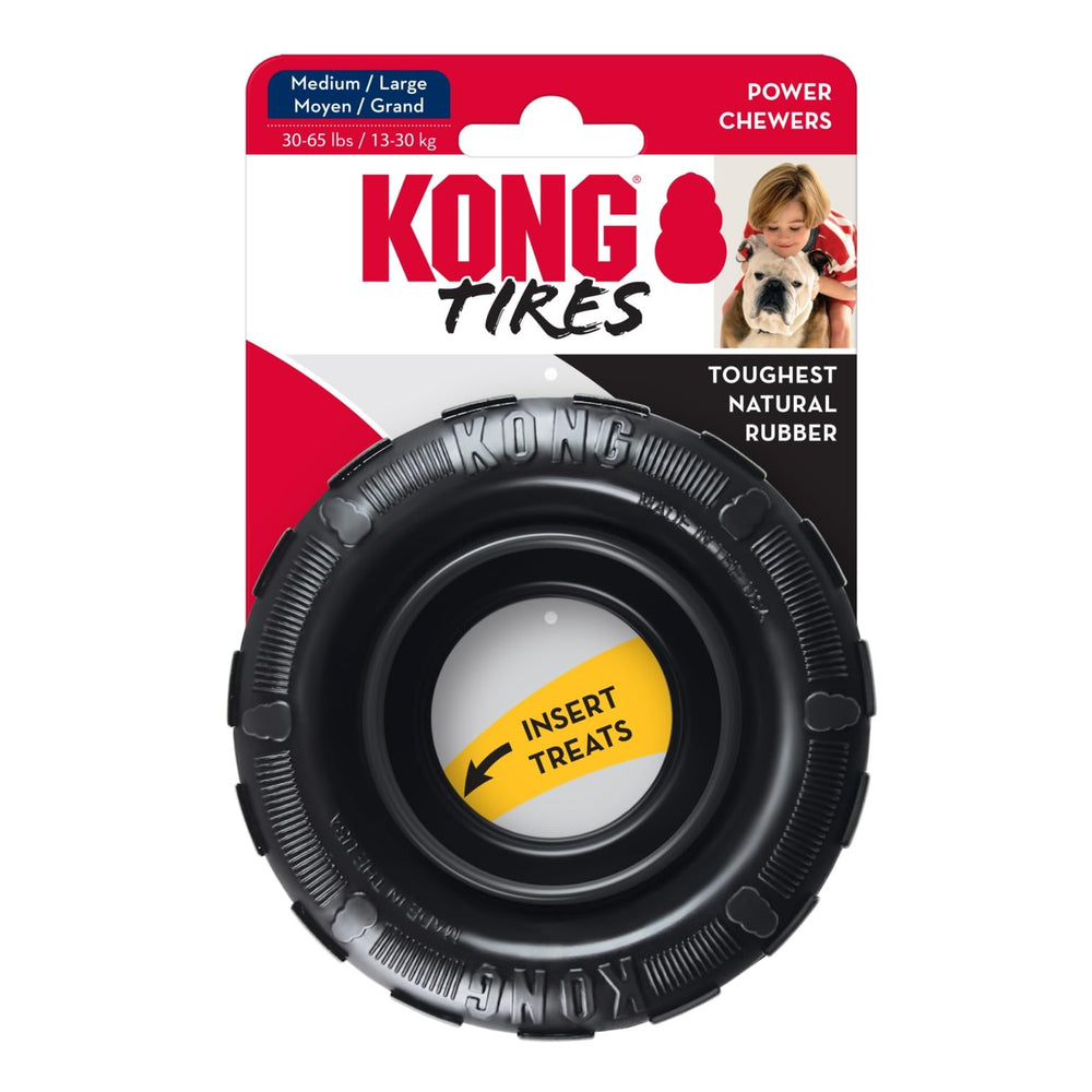 KONG Extreme Tires ideal for indoor and outdoor fun and fetch.