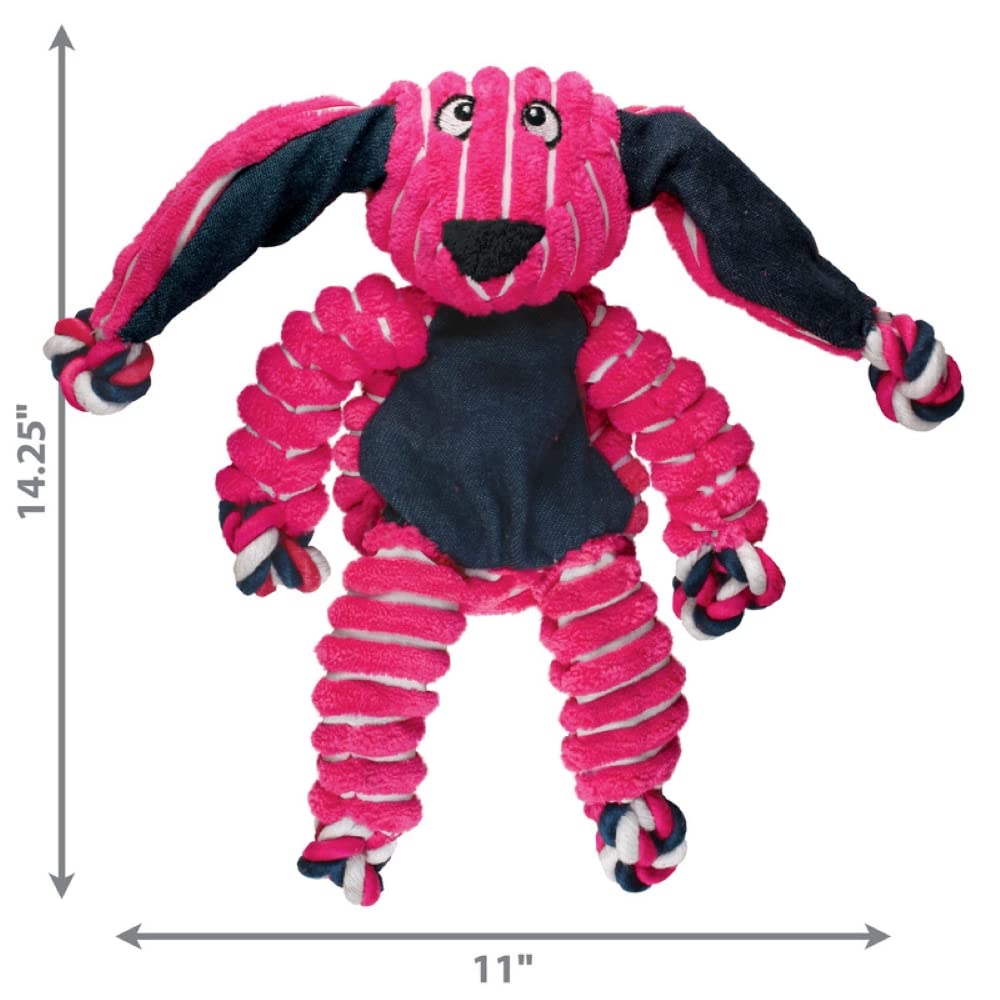 KONG Floppy Knots durability shot showing tough construction for rough play.