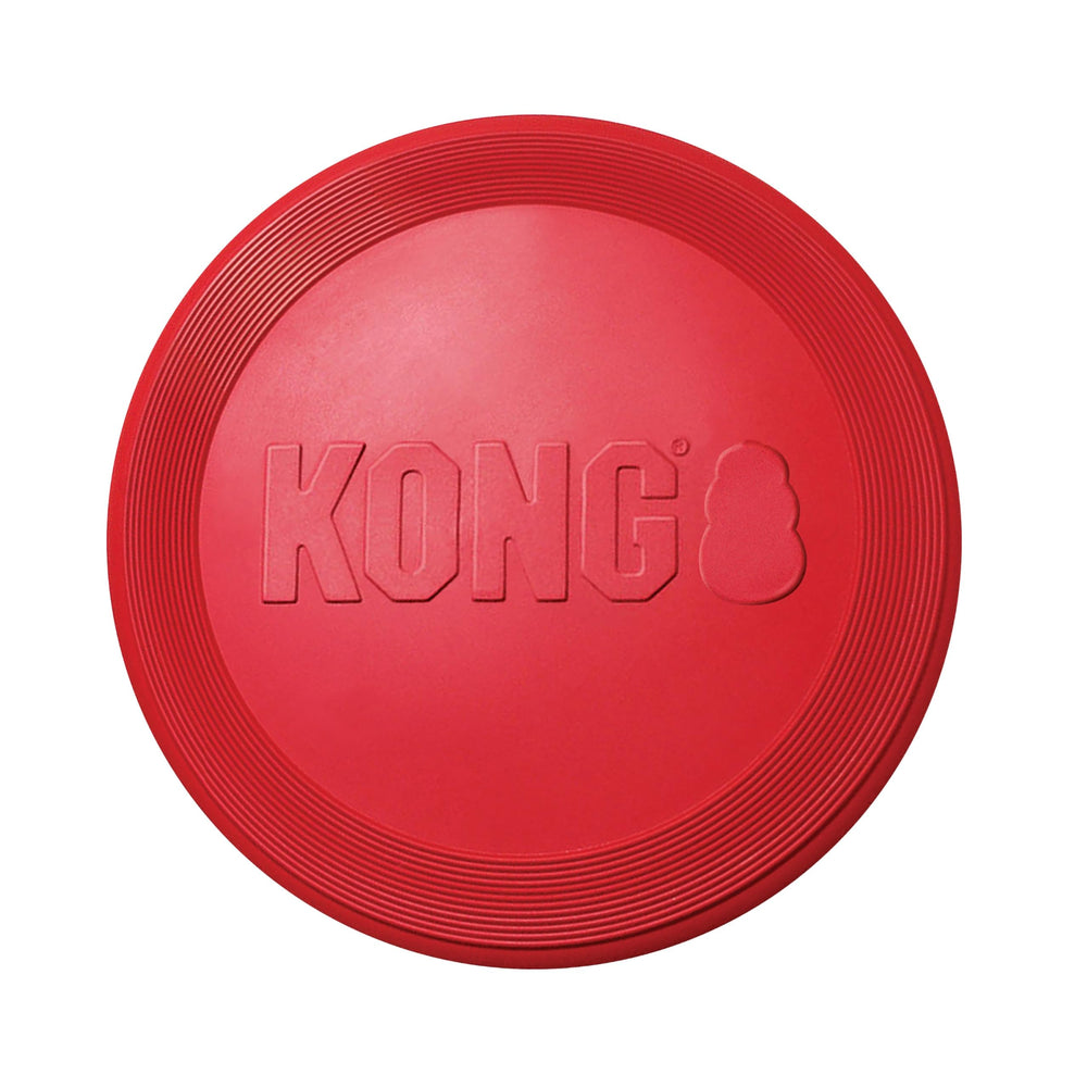 KONG Flyer durable rubber disc ready for outdoor play and safe catches