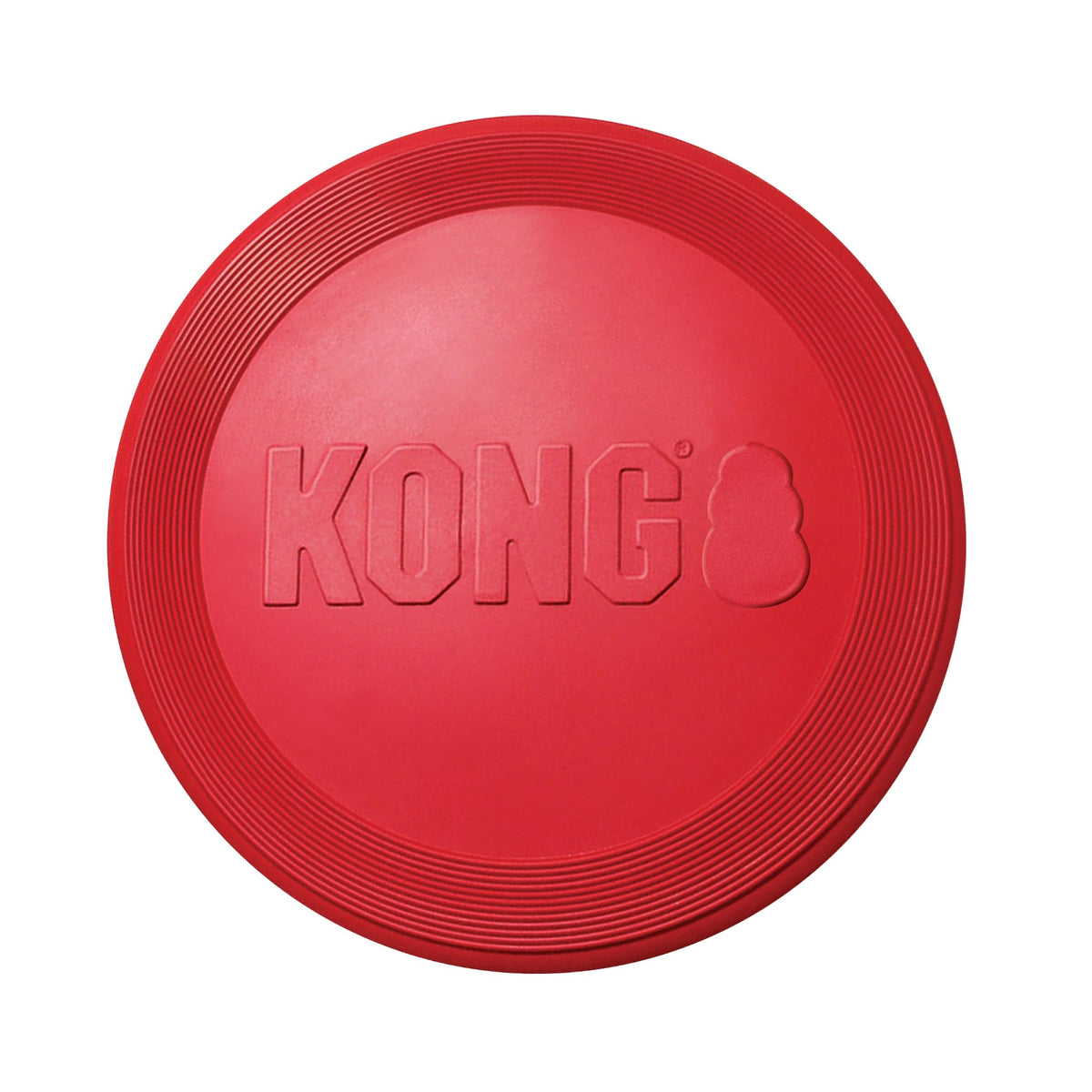 KONG Flyer durable rubber disc ready for outdoor play and safe catches