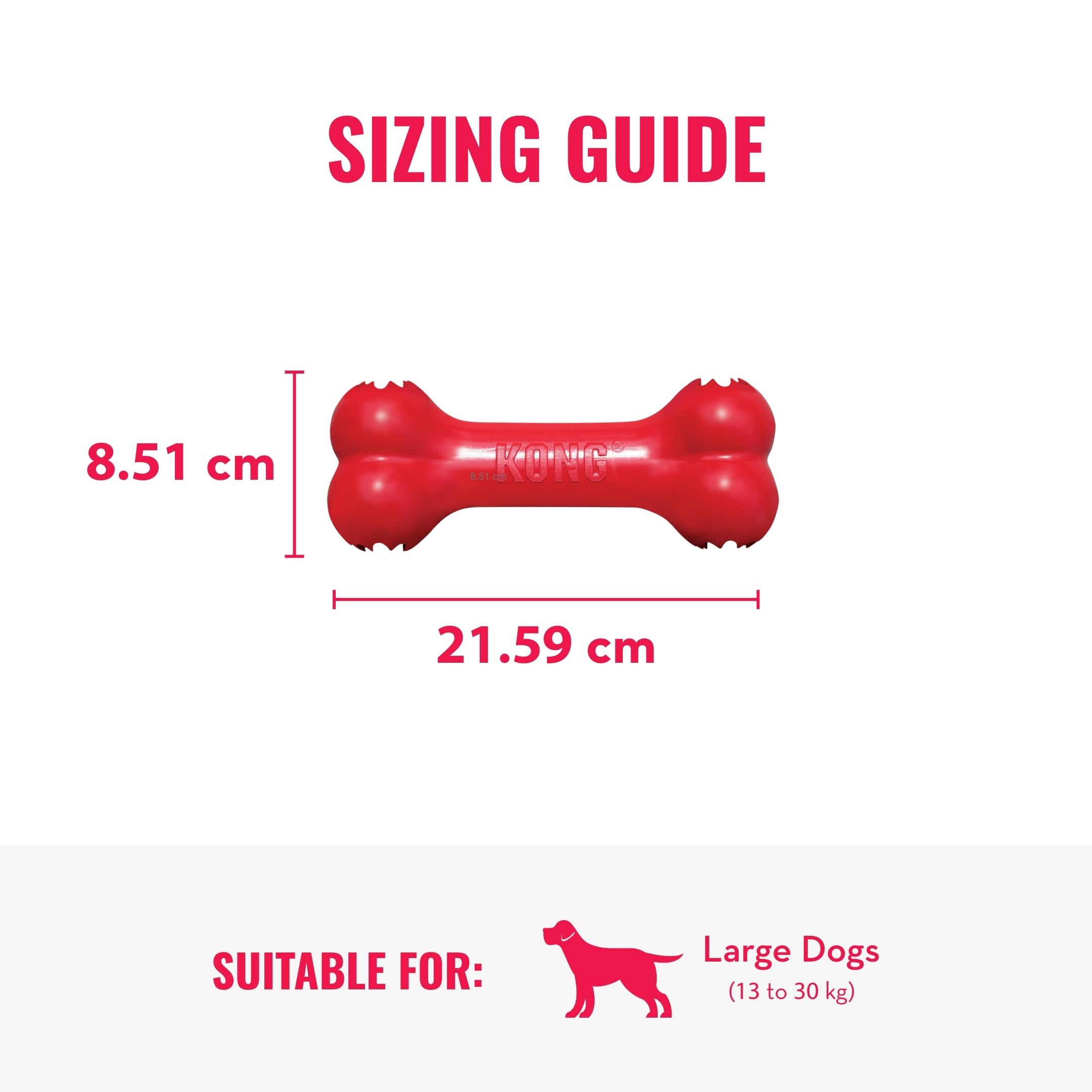 KONG Goodie Bone red Goodie Grippers detail—easy stuffed treat-dispensing challenge.