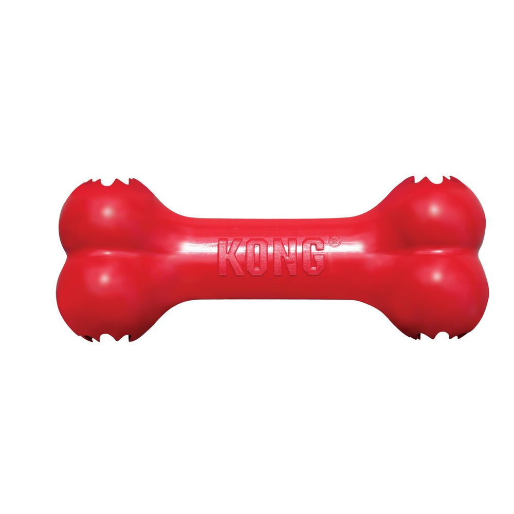 KONG Goodie Bone red side view—durable chew toy for medium dogs.