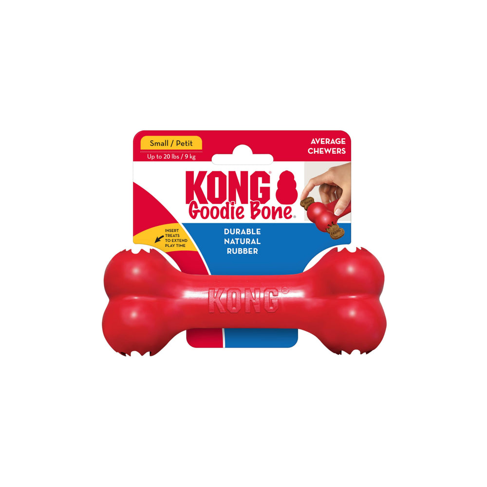 KONG Goodie Bone side shot highlights stuffed challenges for mentally engaging play.
