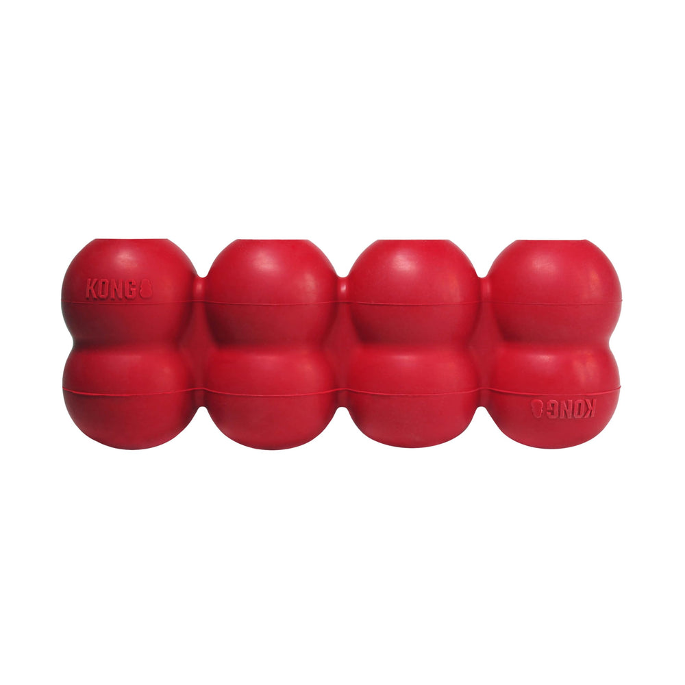 KONG Goodie Ribbon side view with four treat pockets for enrichment