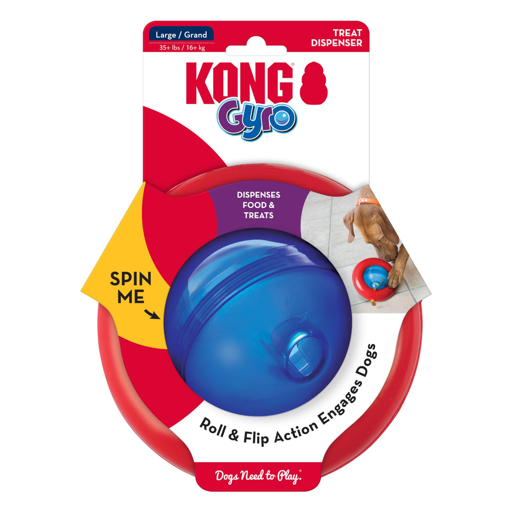 KONG Gyro interactive dog toy with roll action for engaging treat play