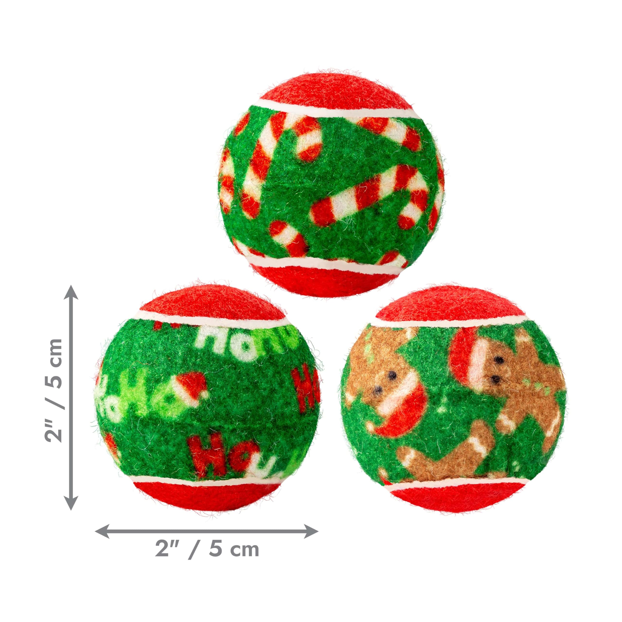 KONG Holiday SqueakAir ball closeup shows gentle non-abrasive material for safer chewing.