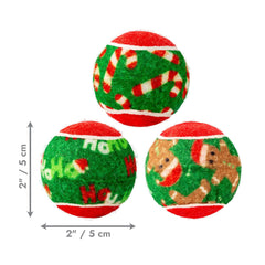 KONG Holiday SqueakAir ball closeup shows gentle non-abrasive material for safer chewing.