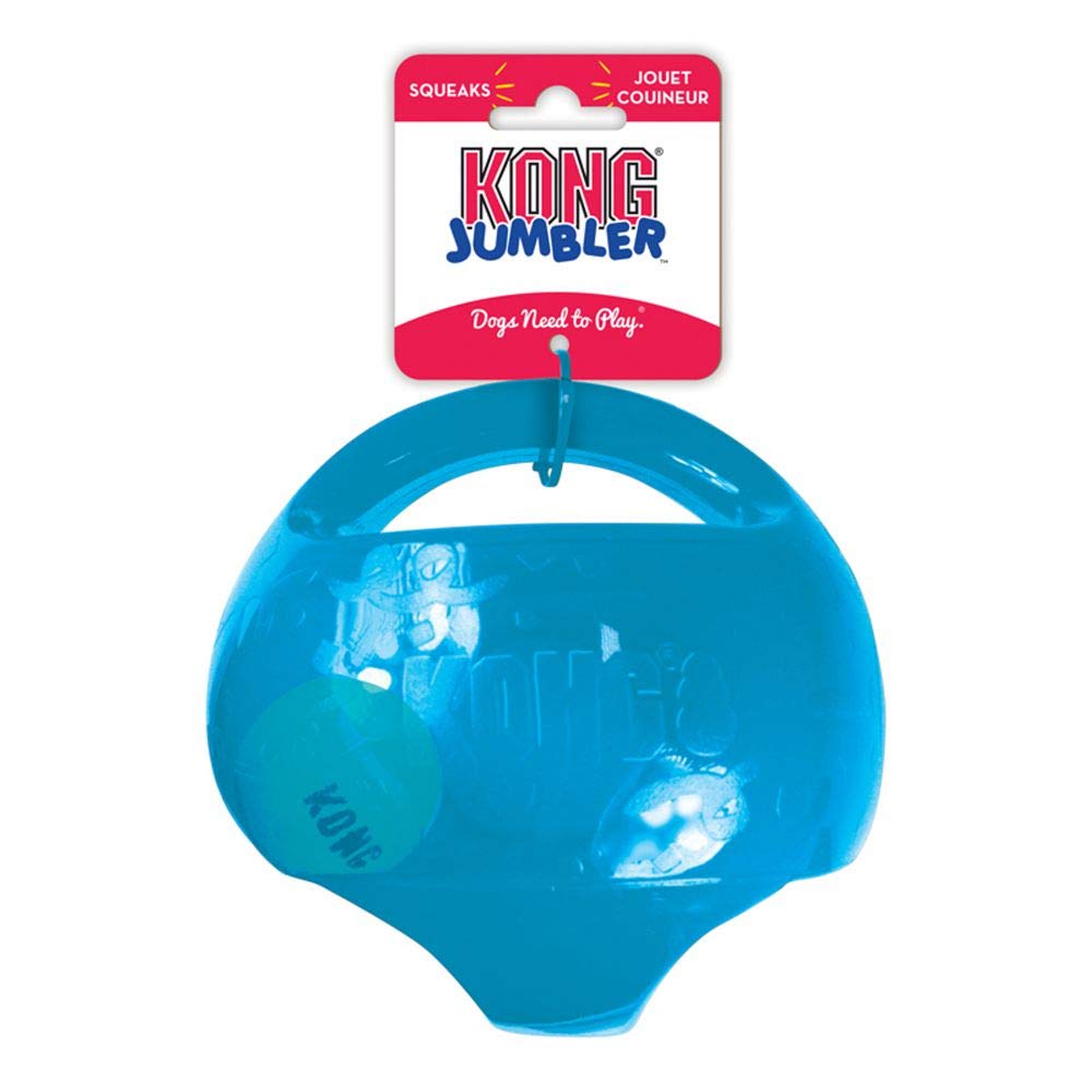 KONG Jumbler Ball rugged outdoor design stands up to tough play.