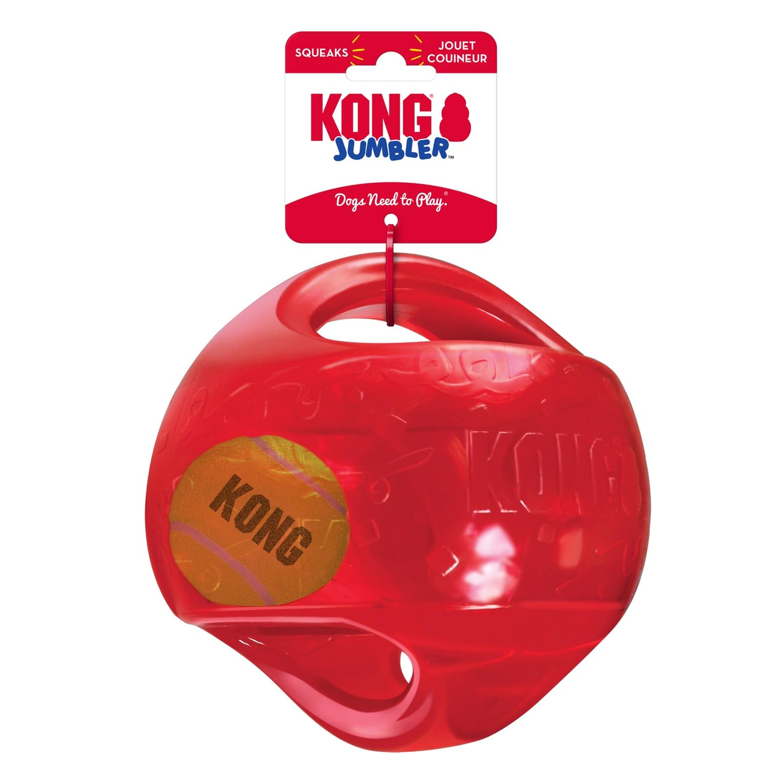 KONG Jumbler Ball robust construction promotes long-lasting backyard fun.