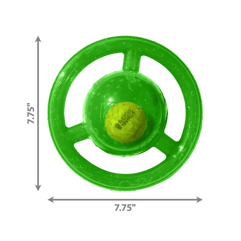 KONG Jumbler Disc Toy features a loud squeak for engaging sessions.