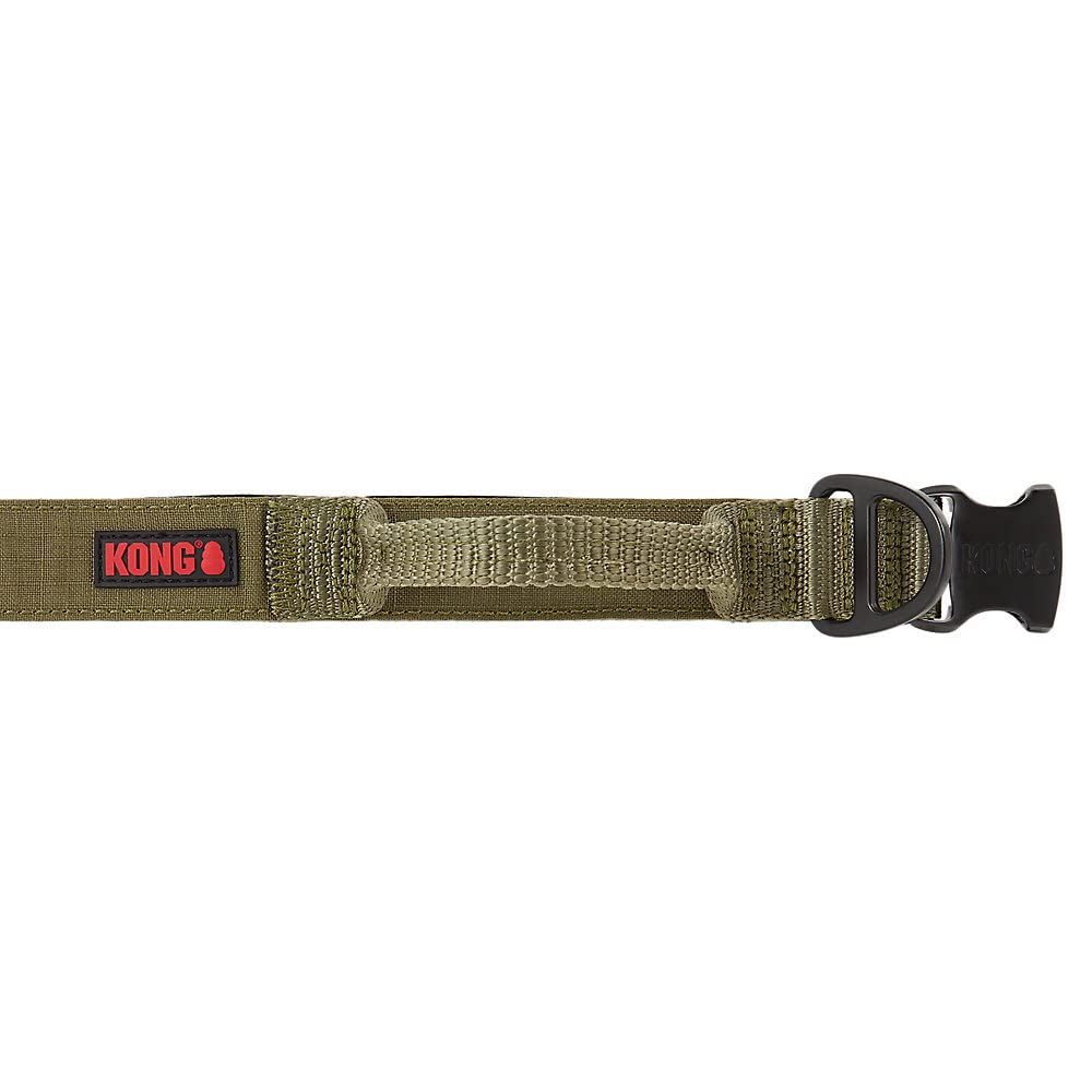 KONG large size guide shows necks 20 to 28 inches in a green collar