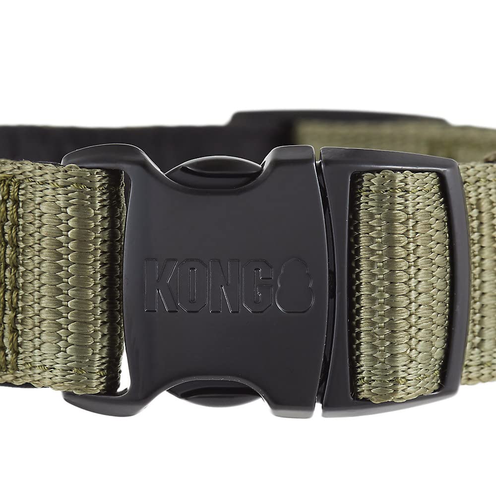 KONG Max HD collar green buckle close-up highlights heavy-duty hardware.