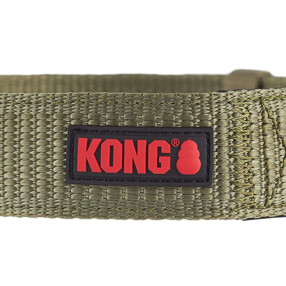 KONG Max HD collar green neoprene padding for soft interior comfort.