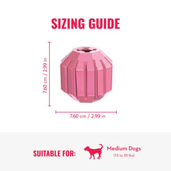 KONG Puppy Activity Ball treat-dispensing feature encourages extended play.