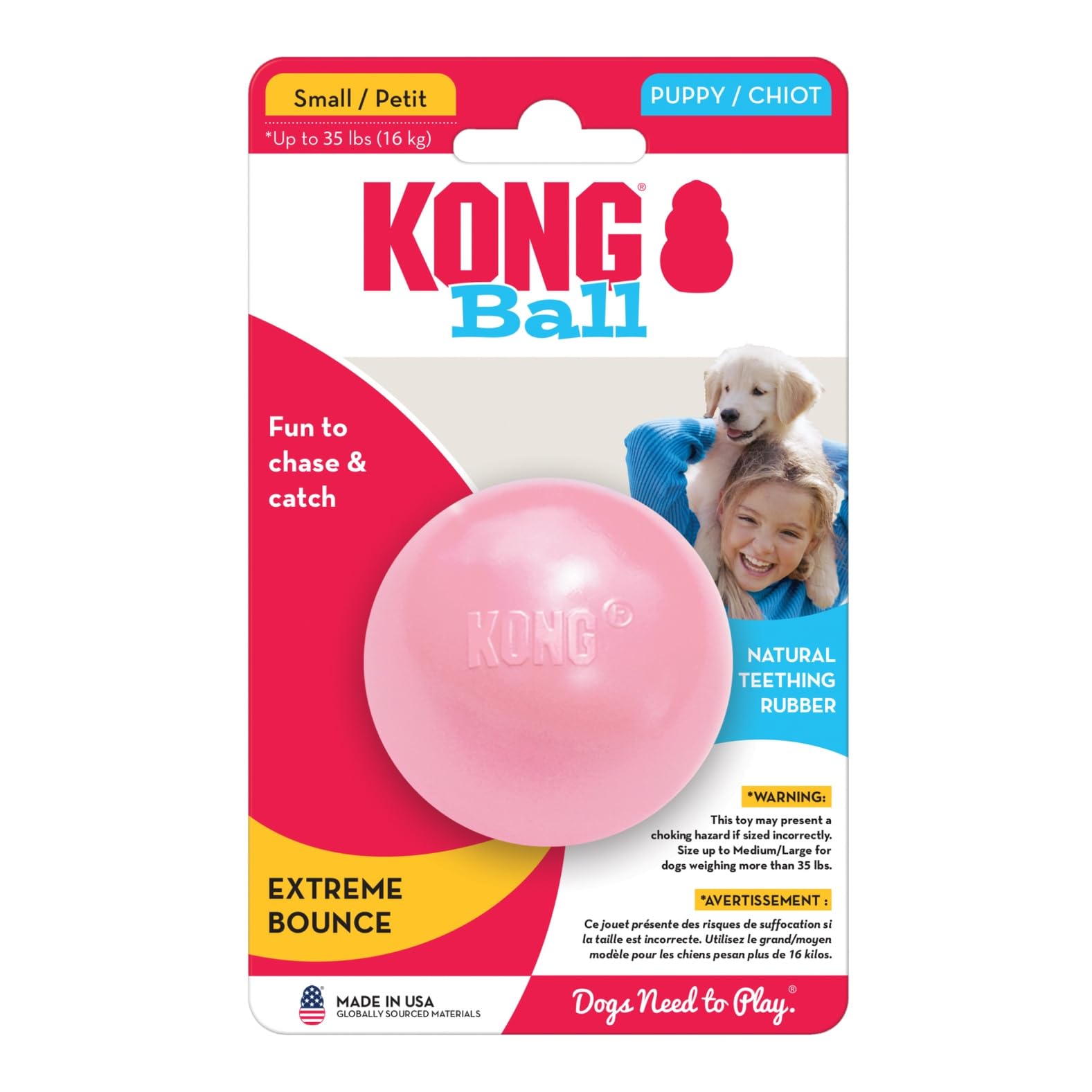 KONG Puppy Ball ideas image showing use cases for puppies.