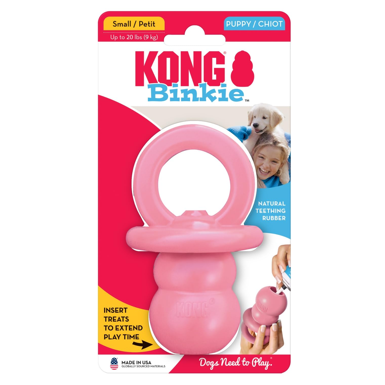 KONG Puppy Binkie dishwasher safe for easy cleanup